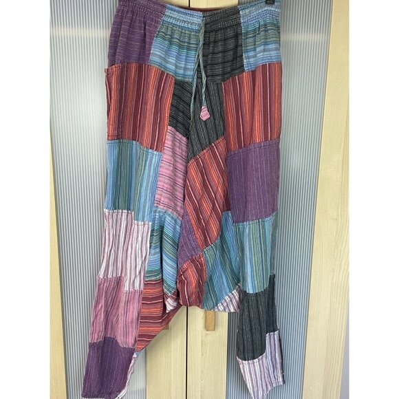 Pants Harem Yogi Unisex  S/M Patchwork Boho Hippie Festival Boho Peru - Picture 2 of 6